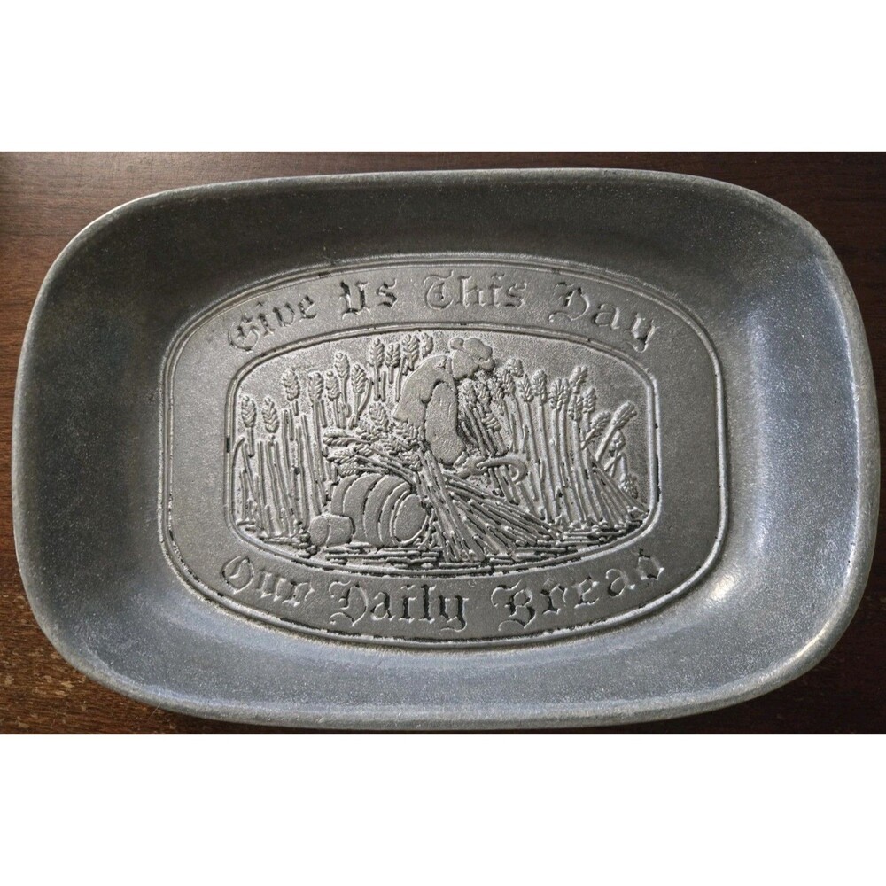 Wilton Pewter, Give Us This Day Our Daily Bread Plate, Vintage